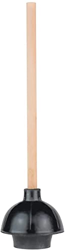 SteadMax Rubber Toilet Plunger, Double Thrust Force Cup, Heavy Duty, Commercial Grade with 18â€ Wood Handle