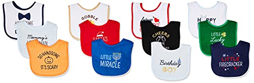 Hudson baby Unisex Baby Cotton Terry Drooler Bibs With Fiber Filling