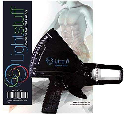 Lightstuff Precision Skinfold Caliper - Easy, Reliable Body Fat Monitoring - Quick Start Guide for Beginners, Detailed Booklet for Advanced Users