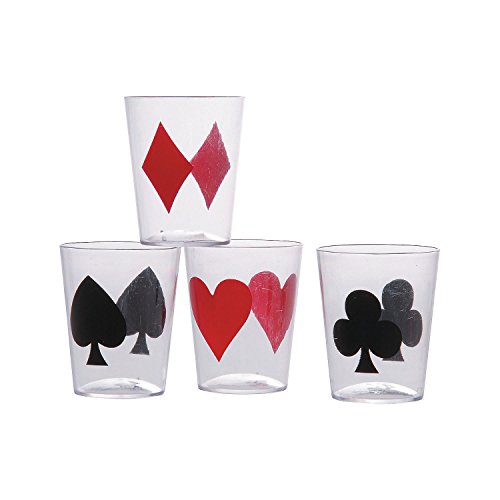 Book Cover Casino Card Suit Shot Glasses (set of 24) Wedding, Party, Event Supplies