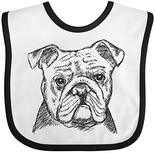 inktastic English Bulldog Sketch Portrait Baby Bib White and Black 2a9ac