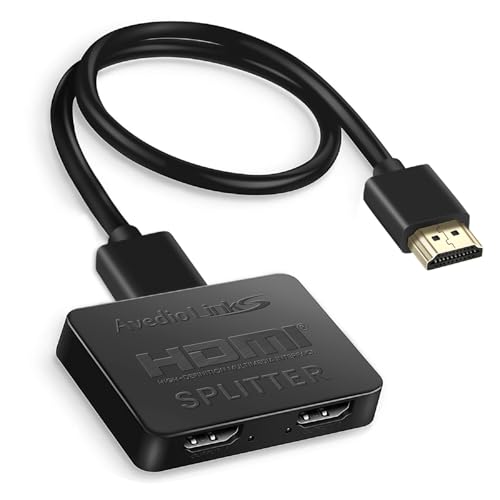 HDMI Splitter 1 In 2 Outã€2021 New Versionã€‘,4K HDMI Splitter for Dual Monitorsã€Just Duplicate/Mirror screens, Not Extendã€‘1x2 HDMI Splitter 1 to 2 Amplifier for Full HD 1080P 3D with HDMI Cable