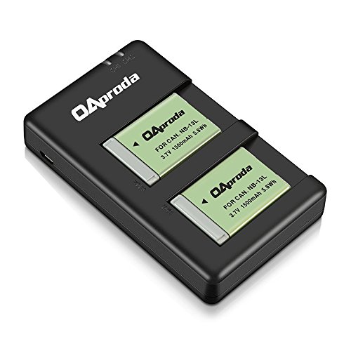 OAproda Batteries and Usb Charger (( 2 Batteries + Dual USB Charger) NB13L)