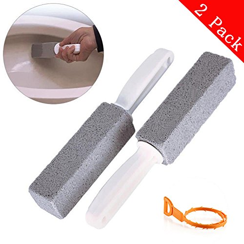 Book Cover Pumice Cleaning Stone for toilet,With a Drain Snake, Hard Water& Toilet Bowl Ring Remover, Stains and Paint& Pool Tile Cleaner for Kitchen/Grill/Bath/Spa/tile/ Household Cleaning(2pack)
