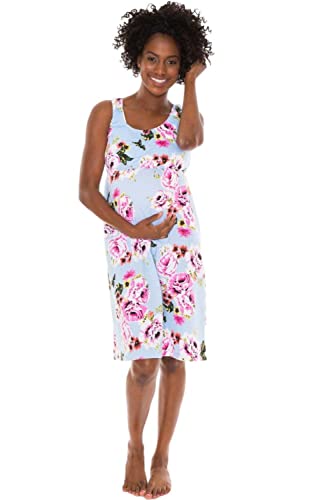 2 in 1 Baby Be Mine Maternity Nursing Nightgown Sleeveless, Hospital Bag Must Have Pregnancy and Breastfeeding (Large, Isla)