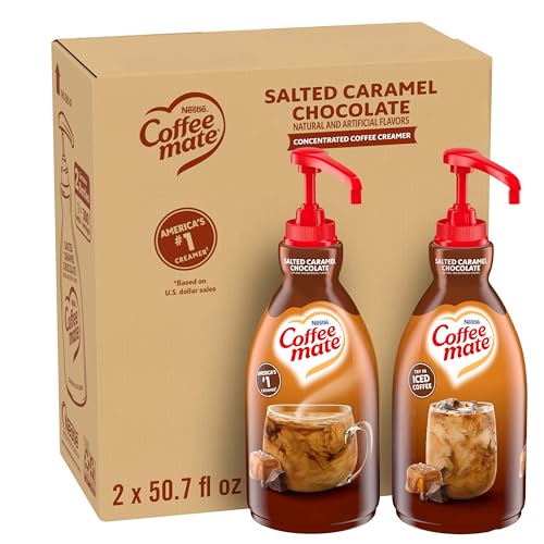 Nestle Coffee-mate Coffee Creamer, Salted Caramel Chocolate, liquid pump bottle, 50.7 Fl. Oz (Pack of 1)