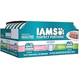 Iams Premium Cat Food Grain Free Perfect PORTIONS Indoor Multi Pack 6- (12-Servings) Salmon Recipe, 6- (12-Servings) Turkey Recipe