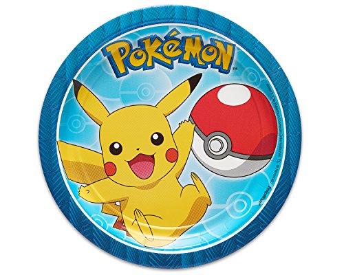 Book Cover American Greetings Pokemon Party Supplies, Paper Dessert Plates (8-Count)