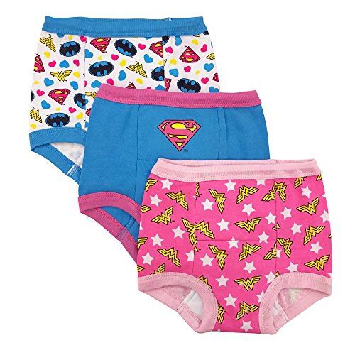 Book Cover DC Comics Girls' Toddler 3-Pack, Assorted Justice League, 2T