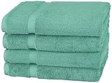 Amazon Brand – Pinzon Organic Cotton Bath Towel, Set of 4, Mineral Green