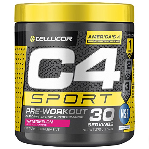 Cellucor C4 Sport Pre Workout Powder Sports Hydration & Energy Drink Supplement with Creatine monohydrate & beta Alanine, Watermelon, 30 Servings