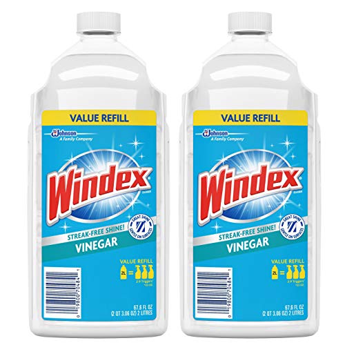 Windex Vinegar Glass Cleaner Refill, 2 Liter (Pack of 2)