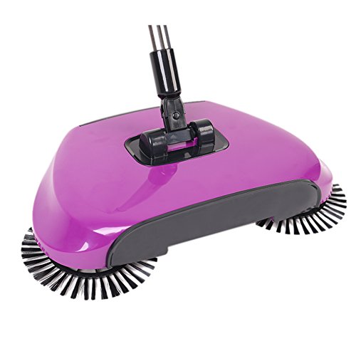 3 in 1 Automatic Manual Vacuum Cleaner, Robot Broom, 360° Rotation, No Electric Power, Includes Broom, Dustpan and Dustbin, Purple
