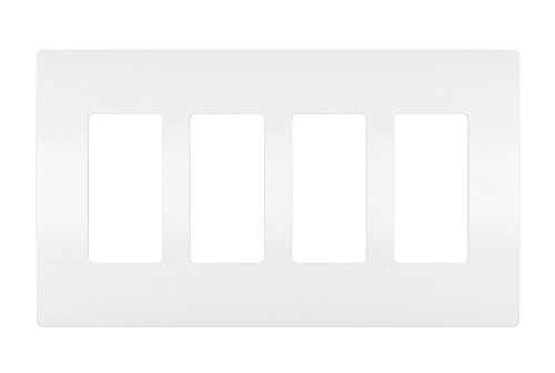 Legrand radiant Screwless Wall Plates for Decorator Rocker Outlets, 4-Gang, White, RWP264WCC6