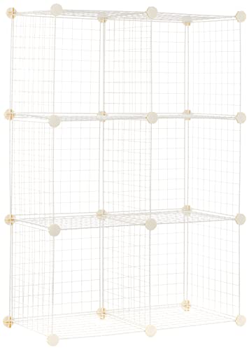 Amazon Basics 6 Cube Wire Storage Shelves - Off White