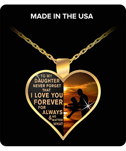 Daughter Gifts Gold Pendant Necklace - to My Daughter, dad Gifts from Daughter, Father Daughter Gifts, Best Daughter Gifts, Birthday Gifts