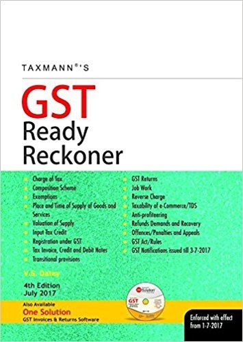Taxmann's GST Ready Reckoner Updated till 18th June 2017/ Certain Provisions of CGST Act & IGST act Enforced from 22nd June 2017