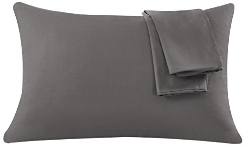Mohap Zipper Pillowcases 2 Pieces Super Soft and Durable Double Brushed Microfiber Plush Experience Breathable Black Queen