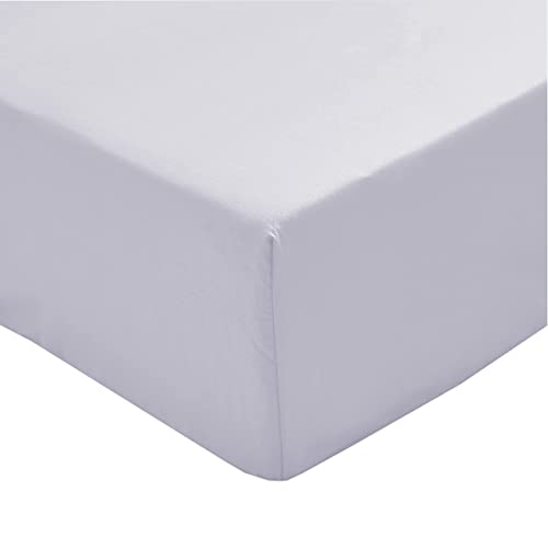 Book Cover Mohap Fitted Sheet Queen Only White Deep Pocket Double Brushed Microfiber 1800 Durable and Fade Resistant Machine Washable Fits Mattress up to 16 inches