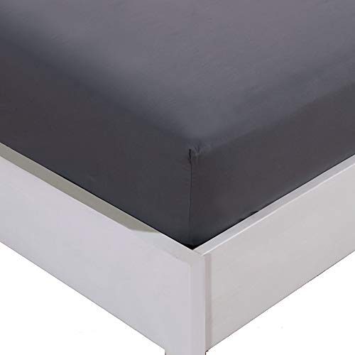 Mohap Fitted Sheet Queen Only Gray Deep Pocket Double Brushed Microfiber 1800 Durable and Fade Resistant Machine Washable Fits Mattress up to 16 inches