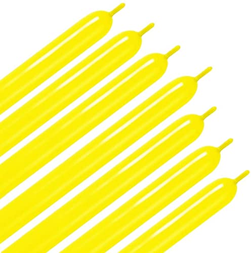 Aerfas 260q Balloons, 100 Pack Thickening Latex Twisting Modelling Long Magic Balloons for Animal Model,Weddings, Birthdays, Party Decorations (Yellow)