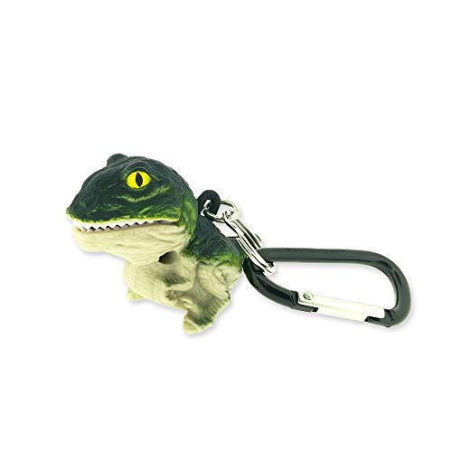 Sun Company WildLight Animal Carabiner Flashlight | Mini Animal Keychain Flash Lights | for Kids, Nurses, Camping (Green T-Rex)