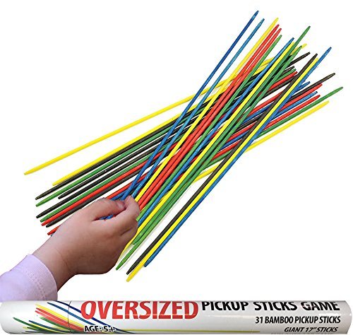 Kovot Oversize Pick Up Sticks Game - Includes (31) Giant 17" Inch Bamboo Sticks And Game Instructions