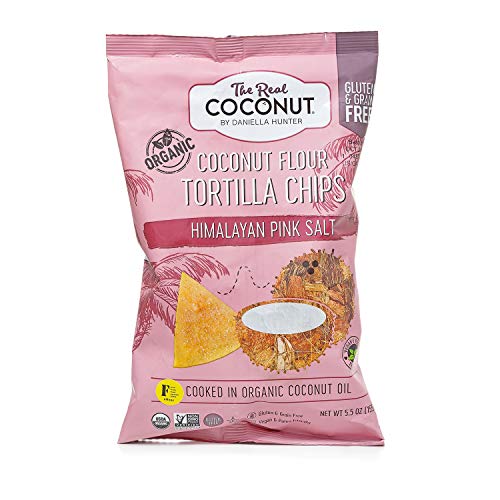 The Real Coconut Gluten Free Coconut Flour Tortilla Chips 5.5oz (Himalayan Pink Salt)