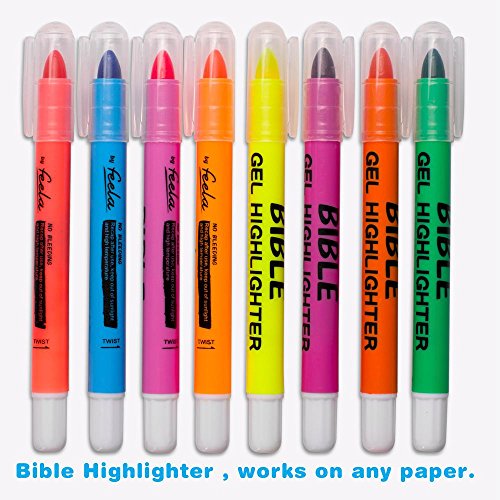 Book Cover Feela Bible Safe Gel Highlighter study kit (8 Bright Colors)
