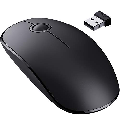 Book Cover VicTsing [Upgraded] Slim Wireless Mouse, 2.4G Silent Laptop Mouse with Nano Receiver, Ergonomic Wireless Mouse for Laptop, Portable Mobile Optical Mice for Laptop, PC, Computer, Notebook, Mac - Black