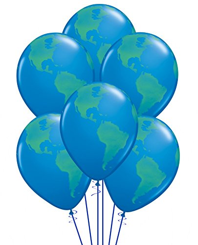 Qualatex Dark Blue Globe Biodegradable Latex Balloons, 11-Inches (50-Units)