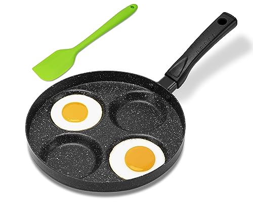 Book Cover MyLifeUNIT Aluminum 4-Cup Egg Frying Pan, Non Stick Egg Cooker Pan