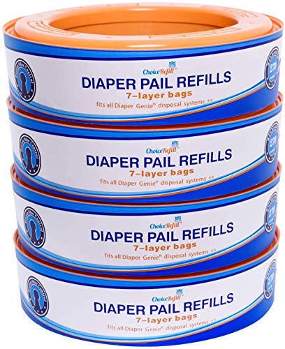 Book Cover ChoiceRefill Compatible with Diaper Genie Pails, 4-Pack, 1080 count