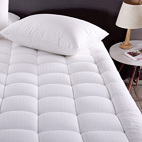 MEROUS California King Size Mattress Pad Pillow Top Mattress Cover Fitted Quilted Mattress Protector Hypoallergenic Cotton 8-21" Deep Pocket Cooling Mattress Topper