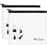 ProCase TSA Approved Fly Travel Toiletry Bag Makeup Pouch, Durable Quart-Size Carry-On Clear Small Handy Bag with Zipper for Liquids Bottles Tubes Cosmetics Container (2-Pack)