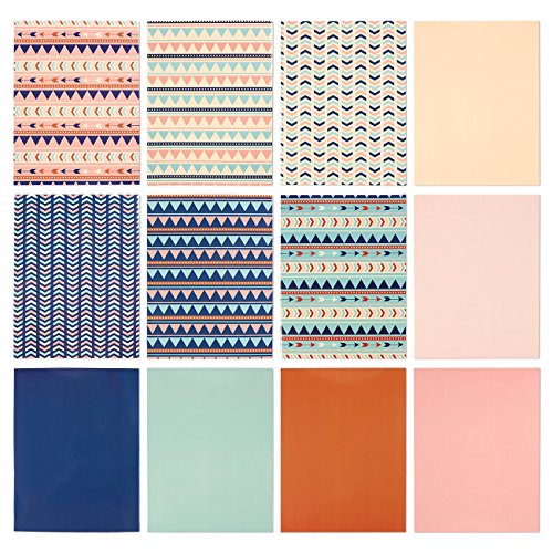 12 Pack Pocket Folders - Letter Size File Folders School and Home - 9.25 x 12 Inches