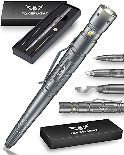 Tactical Pen Gifts for Men – Stocking Stuffer Gift for Dad | LED Tactical Flashlight Multitool for EDC Gear – Cool Gadgets, Tactical Gear, Military Gear, Groomsmen Gifts for Men that Have Everything