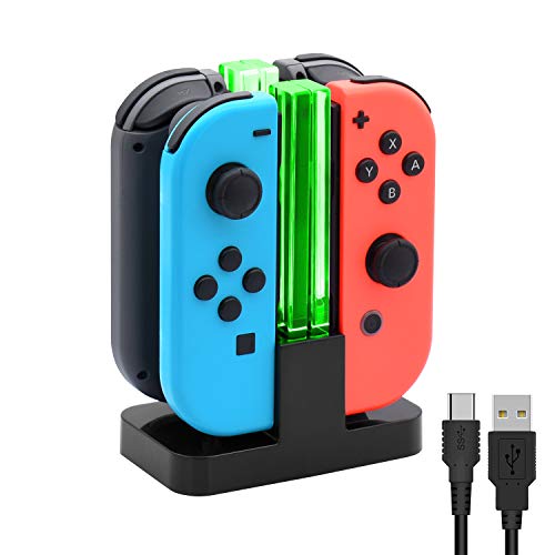Book Cover Charging Dock for Nintendo Switch Joy-Con,Charging Station for Nintendo Switch with a USB Type-C Charging Cord