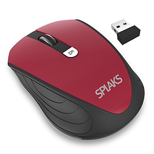 Splaks Wireless Optical Computer Mouse, 2.4Ghz Wireless Mice Portable Office Mouse, Left or Right Hand Mouse 3 Adjustable DPI, 4 Buttons with Nano USB Receiver for Computer, Laptop, MacBook