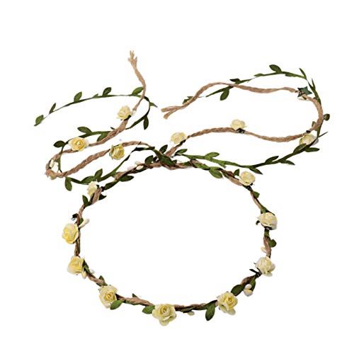 Book Cover DDazzling Flower Crown Floral Wreath Headband Floral Garland Headbands photo props (Ivory)
