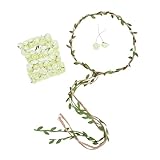 DDazzling Flower Crown Floral Wreath Headband Floral Garland Headbands Photo Props,Rose Flower Crown Kit, 3 Piece (Ivory)