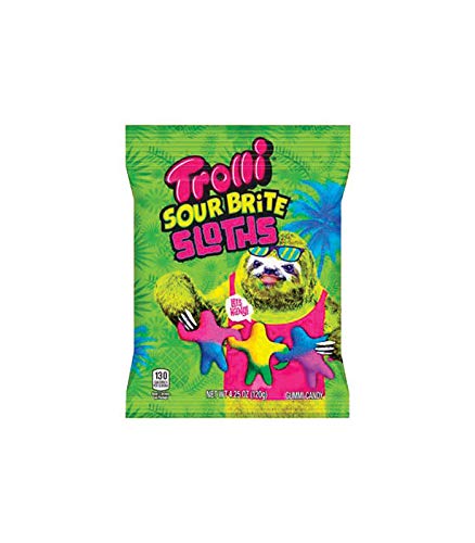 Book Cover Trolli Sour Brite Sloths 4.25oz Bag, Gummy sour linkable sloths! (Original Version)