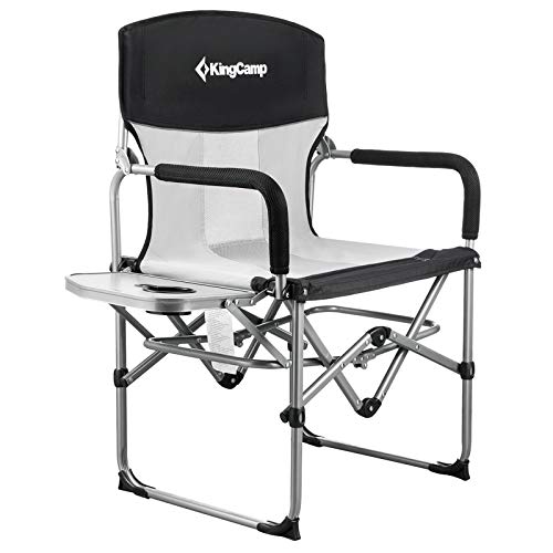 Book Cover KingCamp Heavy Duty Compact Camping Folding Mesh Chair with Side Table and Handle