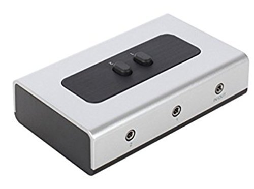 Book Cover 2 PORT 3.5mm STEREO Manual Switch Box AUX Audio Speaker selector(Wall Mount Hole Built-in, wall or table available)