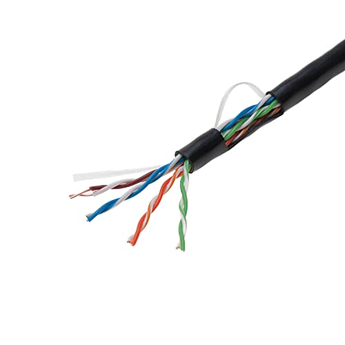 Book Cover 1000ft Cat5e Black Solid 24AWG Cable UTP Cat5 Bulk Network Wire (Unshielded (UTP), Black)