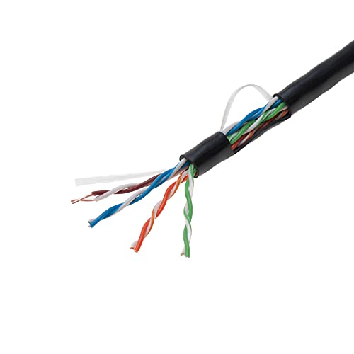 1000ft Cat5e Black Solid 24AWG Cable UTP Cat5 Bulk Network Wire (Unshielded (UTP), Black)