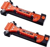 Amazon Basics Emergency Escape Tool, Window Breaker and Seatbelt Cutter, Car Safety Hammer with Protective Bracket, Bright Orange, 2 Pack, SW-835