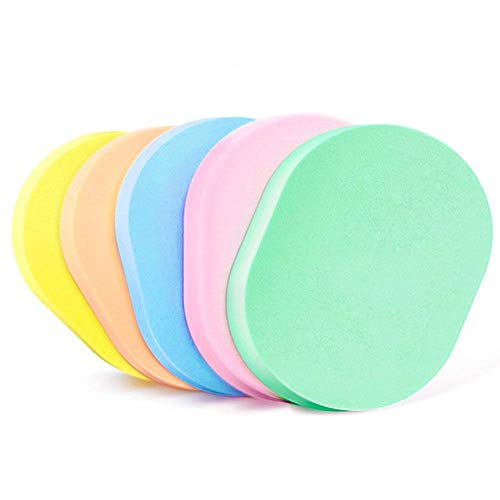 Book Cover HANSGO 50 PCS Colorful Facial Cleansing Sponge, Wet Soft Powder Puff Make Up Cosmetic Beauty Sponge Blender Compressed Pad