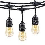Brightown Outdoor String Lights, LED Patio Lights, Waterproof Outside Hanging Lights for Backyard Garden Porch Party Decor