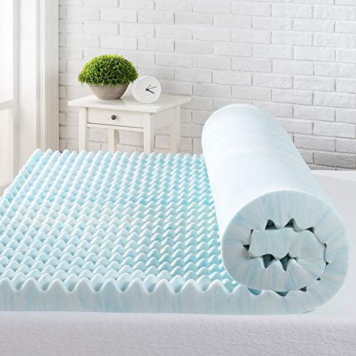 Book Cover Zinus 3 Inch Swirl Gel Memory Foam Convoluted Mattress Topper / Cooling, Airflow Design / CertiPUR-US Certified, Twin